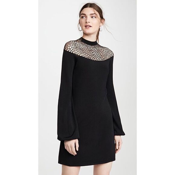 Joos Tricot Swarovski Fish Net Body Con Dress Black Size Extra Small - Picture 5 of 12